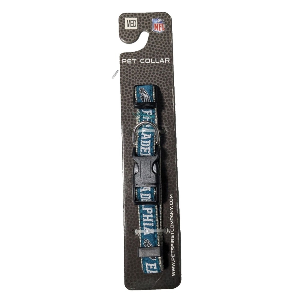 NFL PHILADELPHIA EAGLES Medium 5/8" Width x 12"-18" Long Pet‎ Collar NEW